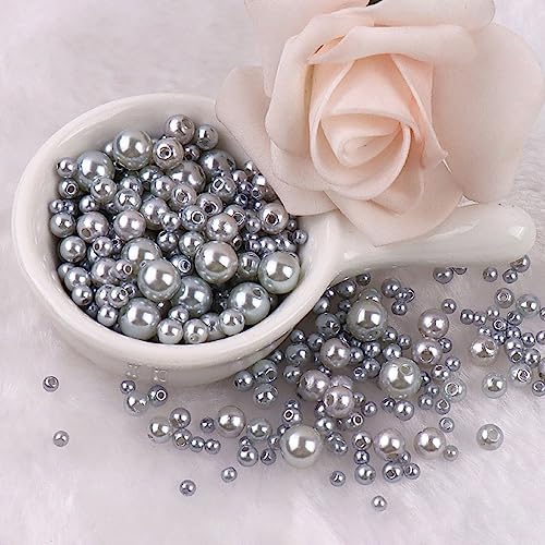 Wambere 300 Stück 3-8 mm Bunte Perln zum Auffädeln Distanzperlen,Kleine Perlen,Lose Perlen,Rundes ABS-Perlenimitat mit geradem Loch,Für DIY Halsketten Armbänder Schmuckherstellung,Silber grau Wambere 300 Stück 3-8 mm Bunte Perln zum Auffädeln Distanzperlen,Kleine Perlen,Lose Perlen,Rundes ABS-Perlenimitat mit geradem Loch,Für DIY Halsketten Armbänder Schmuckherstellung,Silber grau von Wambere