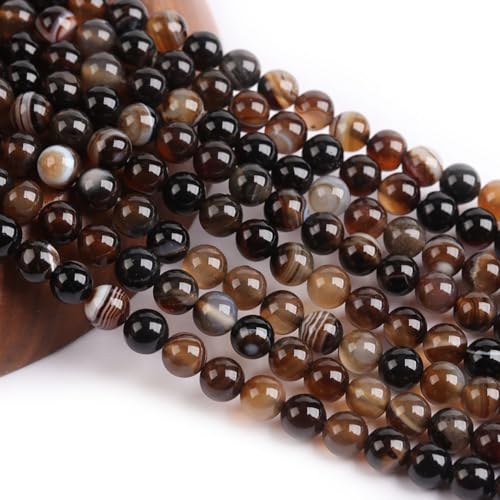 Wambere 45 Stück Natürliche Steinperlen,Achatperlen,Edelstein Perlen zum Auffädeln,Runde Lose Perlen mit Loch,Schmuck Basteln,Naturperlen,für DIY Armband Halsketten Schmuckherstellung,Dunkelbraun,8mm Wambere 45 Stück Natürliche Steinperlen,Achatperlen,Edelstein Perlen zum Auffädeln,Runde Lose Perlen mit Loch,Schmuck Basteln,Naturperlen,für DIY Armband Halsketten Schmuckherstellung,Dunkelbraun,8mm von Wambere