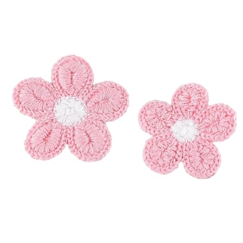 Wambere 5 Stück Blumen Patches Gestickter Blumenaufnäher Gewebter Blümchen Applikationen zum Aufnähen Stickaufnäher für DIY Kunsthandwerk Haarschmuck Kleidung Schuhe Rucksack Taschen,Rosa S von Wambere