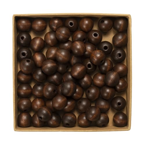 Wambere 50 Stück Durchmesser 16mm Bunte Holzperlen Runde Holzperlen Bastelnperlen zum Auffädeln Verstreute Perlen Hölzerne Perlen mit Loch für DIY Halsketten Armbänder Schmuckherstellung,Dunkelbraun Wambere 50 Stück Durchmesser 16mm Bunte Holzperlen Runde Holzperlen Bastelnperlen zum Auffädeln Verstreute Perlen Hölzerne Perlen mit Loch für DIY Halsketten Armbänder Schmuckherstellung,Dunkelbraun von Wambere