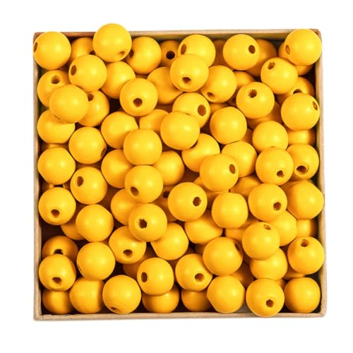 Wambere 50 Stück Durchmesser 16mm Bunte Holzperlen Runde Holzperlen Bastelnperlen zum Auffädeln Verstreute Perlen Hölzerne Perlen mit Loch für DIY Halsketten Armbänder Schmuckherstellung,Gelb Wambere 50 Stück Durchmesser 16mm Bunte Holzperlen Runde Holzperlen Bastelnperlen zum Auffädeln Verstreute Perlen Hölzerne Perlen mit Loch für DIY Halsketten Armbänder Schmuckherstellung,Gelb von Wambere