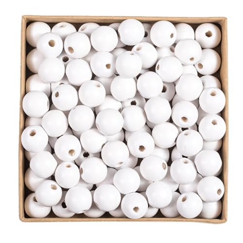 Wambere 50 Stück Durchmesser 16mm Bunte Holzperlen Runde Holzperlen Bastelnperlen zum Auffädeln Verstreute Perlen Hölzerne Perlen mit Loch für DIY Halsketten Armbänder Schmuckherstellung,Weiß Wambere 50 Stück Durchmesser 16mm Bunte Holzperlen Runde Holzperlen Bastelnperlen zum Auffädeln Verstreute Perlen Hölzerne Perlen mit Loch für DIY Halsketten Armbänder Schmuckherstellung,Weiß von Wambere