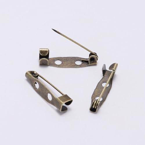 Wambere 50 Stück Sicherheitsnadeln Broschennadeln,35mm Länge Sicherheit Pins Bunte Sicherheitsnadeln Nähzubehör für Kunsthandwerk Nähen Kleidung Kunst,Bronze von Wambere