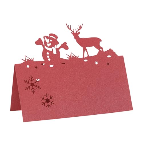 Wambere 50 Stück Tischkarten Hohle Weihnachten Hirsch Schneeflocke Schneemann Sitzplatzkarte Sitzkarten Tischdekoration Namenskarten zum Beschriften Platzkarten für Weihnachten Hochzeit Party,Rot Wambere 50 Stück Tischkarten Hohle Weihnachten Hirsch Schneeflocke Schneemann Sitzplatzkarte Sitzkarten Tischdekoration Namenskarten zum Beschriften Platzkarten für Weihnachten Hochzeit Party,Rot von Wambere
