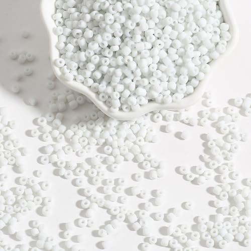 Wambere 500 Stück 3mm Bunte Glasperln,Armbänder Machen Glasperlen Geschenkidee Perlen Kleine Perlen zum Auffädeln für Kinder Weihnachten Feiertage Ketten Ringe Handykette Kit,Weiß Wambere 500 Stück 3mm Bunte Glasperln,Armbänder Machen Glasperlen Geschenkidee Perlen Kleine Perlen zum Auffädeln für Kinder Weihnachten Feiertage Ketten Ringe Handykette Kit,Weiß von Wambere