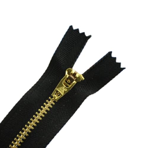 Wambere 6 Stück 18 cm Langer Reißverschluss für Jeans,Metallreißverschluss Nicht Trennbare Reißverschlüsse Nähzubehör für DIY Kunsthandwerk Taschentasche Jeans Jacken Kleider Hosen,Schwarz von Wambere