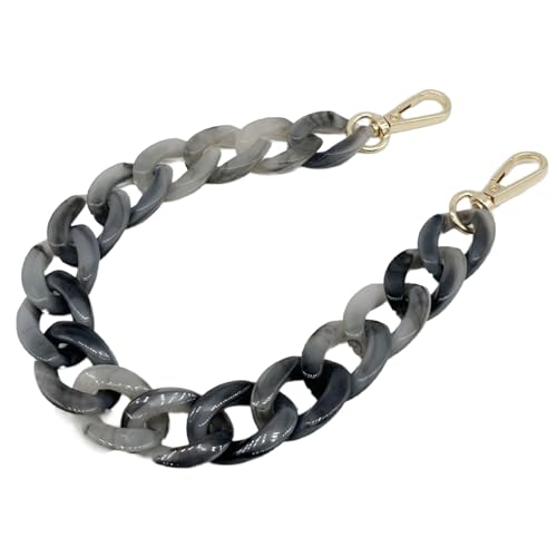 Wambere 60cm Acryl Taschenkette Vintage Handykette Mobiltelefonkette Beutelkette Schulterriemen Kette Trageriemen Bag Chain Tasche Kettenriemen mit Metallschnallen für DIY Taschenzubehör,Grau Schwarz Wambere 60cm Acryl Taschenkette Vintage Handykette Mobiltelefonkette Beutelkette Schulterriemen Kette Trageriemen Bag Chain Tasche Kettenriemen mit Metallschnallen für DIY Taschenzubehör,Grau Schwarz von Wambere