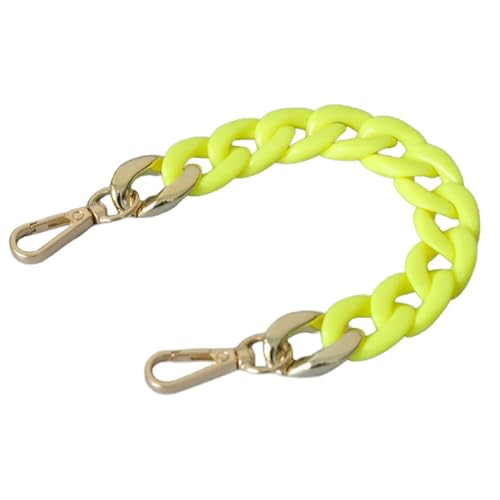 Wambere Länge 28cm Acryl Taschenkette Kurze Handykette Harzkette Vintage Taschengurt Bag Chain Beutelkette Trageriemen für DIY Tasche Ersatzgurt für Tasche Tasche Dekoration Kette,Gelb von Wambere