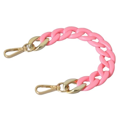 Wambere Länge 28cm Acryl Taschenkette Kurze Handykette Harzkette Vintage Taschengurt Bag Chain Beutelkette Trageriemen für DIY Tasche Ersatzgurt für Tasche Tasche Dekoration Kette,Pink von Wambere
