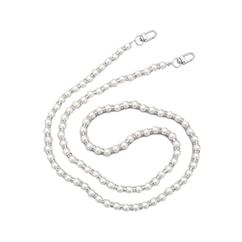 Wambere Universale Perlen Handykette Taschenkette Handytaschenanhänger Handy Lanyard Telefon Kette Schlüsselband Handyband Handy Chain Mobiltelefonkette Handyanhänger Umhängetaschenkette,Silber von Wambere