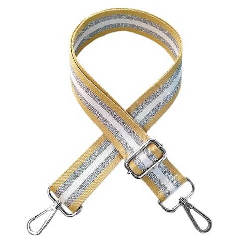 Wambere Verstellbarer Schultergurt Länge 80-130cm, 3.8cm Breiter Taschengurt,Ersatz Gurt für Handtaschen,Schulterriemen mit Karabiner,DIY Taschenzubehör,für Umhängetaschen,Gelb Silberschnalle Wambere Verstellbarer Schultergurt Länge 80-130cm, 3.8cm Breiter Taschengurt,Ersatz Gurt für Handtaschen,Schulterriemen mit Karabiner,DIY Taschenzubehör,für Umhängetaschen,Gelb Silberschnalle von Wambere