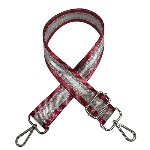 Wambere Verstellbarer Schultergurt Länge 80-130cm, 3.8cm Breiter Taschengurt,Ersatz Gurt für Handtaschen,Schulterriemen mit Karabiner,DIY Taschenzubehör,für Umhängetaschen,Rote Silberschnalle Wambere Verstellbarer Schultergurt Länge 80-130cm, 3.8cm Breiter Taschengurt,Ersatz Gurt für Handtaschen,Schulterriemen mit Karabiner,DIY Taschenzubehör,für Umhängetaschen,Rote Silberschnalle von Wambere