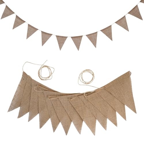 Wimpelkette Leinen Wimpelkette,3,6M Wimpel Girlande 12 Stück Wimpeln,Wimpelkette Outdoor,Dekorative Hängefahne für Hochzeit Geburtstag Karneval Party Festival Fotohintergrund,Jute Wimpelkette Leinen Wimpelkette,3,6M Wimpel Girlande 12 Stück Wimpeln,Wimpelkette Outdoor,Dekorative Hängefahne für Hochzeit Geburtstag Karneval Party Festival Fotohintergrund,Jute von Wambere