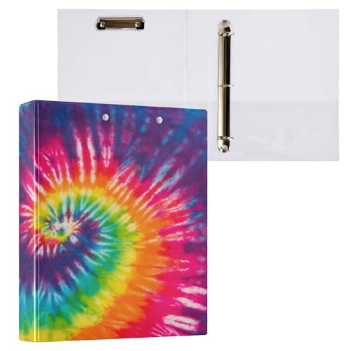 Batik-Ringbuch, rund, 3,8 cm, Regenbogenfarben, 3-Ring-Klemmbrett für Büro, Schule, Arbeitsbedarf, Aktenordner, Kapazität 200 Blatt Batik-Ringbuch, rund, 3,8 cm, Regenbogenfarben, 3-Ring-Klemmbrett für Büro, Schule, Arbeitsbedarf, Aktenordner, Kapazität 200 Blatt von Wamika