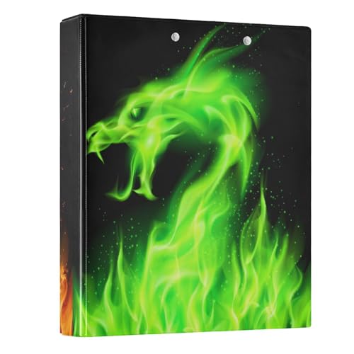 Fire Dragon runde Ringbücher, 3,8 cm, Dinosaurier, rot/grün, 3-Ring-Klemmbrett, Ordner für Büro, Schule, Arbeitsbedarf, Aktenordner, 200 Blatt Kapazität Fire Dragon runde Ringbücher, 3,8 cm, Dinosaurier, rot/grün, 3-Ring-Klemmbrett, Ordner für Büro, Schule, Arbeitsbedarf, Aktenordner, 200 Blatt Kapazität von Wamika