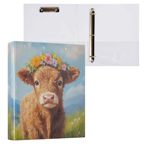 Highland Cow Round Ringbuch, 3,8 cm, Cowboy-Blume, 3-Ring-Klemmbrett, Ordner für Büro, Schule, Arbeitsbedarf, Aktenordner, Dokumente, 200 Blatt Kapazität, leicht zu öffnen Highland Cow Round Ringbuch, 3,8 cm, Cowboy-Blume, 3-Ring-Klemmbrett, Ordner für Büro, Schule, Arbeitsbedarf, Aktenordner, Dokumente, 200 Blatt Kapazität, leicht zu öffnen von Wamika