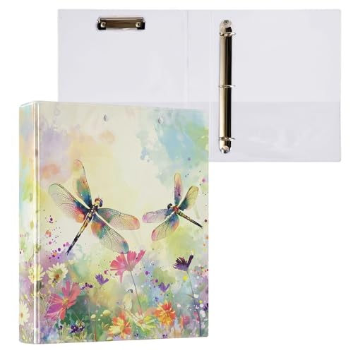 Libellen-Ringbuch, rund, 3,8 cm, Blumen, 3-Ring-Klemmbrett, Ordner für Büro, Schule, Arbeitsbedarf, Aktenordner, Dokument, 200 Blatt Kapazität, leicht zu öffnen Libellen-Ringbuch, rund, 3,8 cm, Blumen, 3-Ring-Klemmbrett, Ordner für Büro, Schule, Arbeitsbedarf, Aktenordner, Dokument, 200 Blatt Kapazität, leicht zu öffnen von Wamika