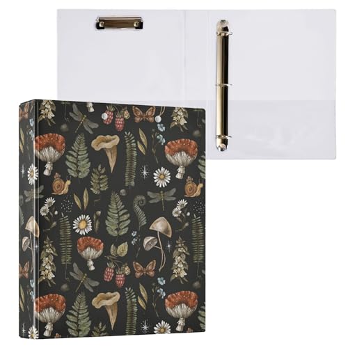 Rundes Ringbuch mit Pilzen, 3,8 cm, Schmetterlings-Schnecke, Libelle, Gänseblümchen, 3-Ring-Klemmbrett, Ordner für Büro, Schule, Arbeitsbedarf, Aktenordner, Dokument, 200 Blatt Kapazität, leicht zu Rundes Ringbuch mit Pilzen, 3,8 cm, Schmetterlings-Schnecke, Libelle, Gänseblümchen, 3-Ring-Klemmbrett, Ordner für Büro, Schule, Arbeitsbedarf, Aktenordner, Dokument, 200 Blatt Kapazität, leicht zu von Wamika