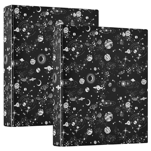 Space Planet Ringbuch, schwarz, rund, 3,8 cm, Galaxie, Sterne, Nebel, 3-Ring-Klemmbrett, Ordner für Büro, Schule, Arbeitsbedarf, Aktenordner, 200 Blatt Kapazität Space Planet Ringbuch, schwarz, rund, 3,8 cm, Galaxie, Sterne, Nebel, 3-Ring-Klemmbrett, Ordner für Büro, Schule, Arbeitsbedarf, Aktenordner, 200 Blatt Kapazität von Wamika