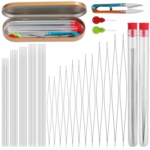 47 Stck Perlennadel Set, Perlennadeln für Rocailles, 6 Größen Perlennadeln für Kleine Perlen,5 Größen Rocailles Nadeln, Inklusive Schere Nadel Flasche und Karton für DIY die Schmuckherstellung 47 Stck Perlennadel Set, Perlennadeln für Rocailles, 6 Größen Perlennadeln für Kleine Perlen,5 Größen Rocailles Nadeln, Inklusive Schere Nadel Flasche und Karton für DIY die Schmuckherstellung von Wamkon