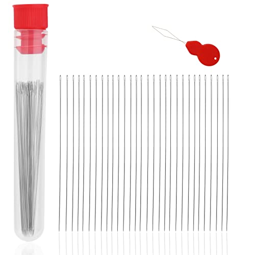 Perlennadel-Set 30 Stück lange gerade Perlennadeln, 0,45 ∗ 55 mm, Sticknadeln, Rocailles, Nadeln mit Einfädler und Aufbewahrungsröhrchen für Armbänder und Schmuckherstellung Silber Perlennadel-Set 30 Stück lange gerade Perlennadeln, 0,45 ∗ 55 mm, Sticknadeln, Rocailles, Nadeln mit Einfädler und Aufbewahrungsröhrchen für Armbänder und Schmuckherstellung Silber von Wamkon