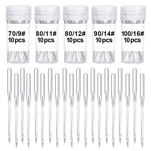 Wamkon 50 Stücke Nähmaschine Nadel Set, 5 Größen 70/9, 80/11, 80/12, 90/14, 100/16 Nähen Maschine Nadel, Universal Nähmaschine Nadeln Set für Haushalt Nähen Wamkon 50 Stücke Nähmaschine Nadel Set, 5 Größen 70/9, 80/11, 80/12, 90/14, 100/16 Nähen Maschine Nadel, Universal Nähmaschine Nadeln Set für Haushalt Nähen von Wamkon