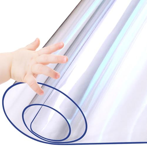 Transparenter Couchtischschutz, Kunststoff-PVC-Tischdecken, Glas-Esstischabdeckung für Endseite, Buffet-Tischplatte, ölbeständig, leicht zu reinigen, abwischbar, Vinyl-Top-Schutz, 132 x 274 cm Transparenter Couchtischschutz, Kunststoff-PVC-Tischdecken, Glas-Esstischabdeckung für Endseite, Buffet-Tischplatte, ölbeständig, leicht zu reinigen, abwischbar, Vinyl-Top-Schutz, 132 x 274 cm von WanDeela