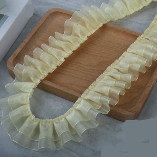 27,7 m 40 mm Doppelorganza Rüschen Schneeflocke Draht Haarschleifen Spitze Basteln Zubehör Material von WanMing