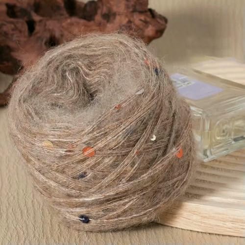 50 g/Rolle, glitzerndes Pailletten-Mohair-Garn, handgefertigt, Wollknäuel, Häkeln, Handstricken, mehrfarbig, Kaschmir-Garn für Schals 50 g/Rolle, glitzerndes Pailletten-Mohair-Garn, handgefertigt, Wollknäuel, Häkeln, Handstricken, mehrfarbig, Kaschmir-Garn für Schals von WanMing