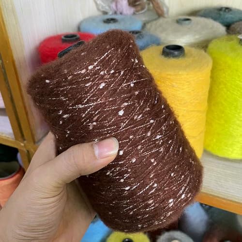 500 g Mohair-Wollgarn mit farbigen Punkten, für dünne Pullover, Häkeln, weich, handgefertigt, DIY, Schal, Schal, Mütze, Garn 500 g Mohair-Wollgarn mit farbigen Punkten, für dünne Pullover, Häkeln, weich, handgefertigt, DIY, Schal, Schal, Mütze, Garn von WanMing
