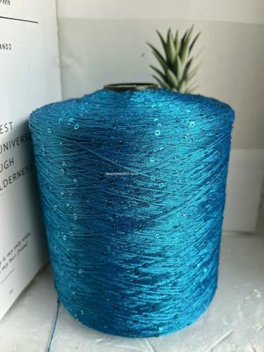 500 g Sommer-Eisseide, Pailletten, merzerisiertes Garn, DIY, 1 mm, Pailletten, handgestricktes Garn, Puppenpullover, Nähmaterial von WanMing