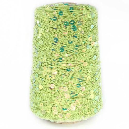 Baumwollgarn, 1500 m, 500 g, 6 mm + 3 mm, buntes großes Paillettengarn, DIY, Kleidung, Stoffpuppe, Strickgarn, großes Paillettengarn von WanMing
