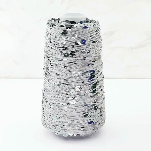 Baumwollgarn, 1500 m, 500 g, 6 mm + 3 mm, buntes großes Paillettengarn, DIY, Kleidung, Stoffpuppe, Strickgarn, großes Paillettengarn von WanMing