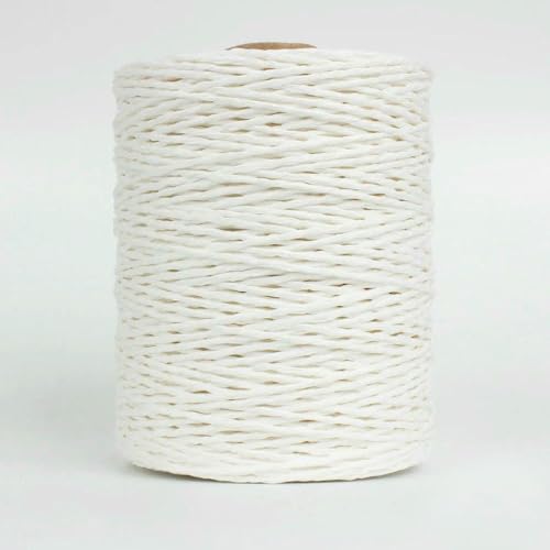 WanMing 1 Rolle natürliches Bast-Strohgarn, Handstrick-Häkelgarn für Hut, Handtasche, Kissen, DIY-Korbmaterial von WanMing