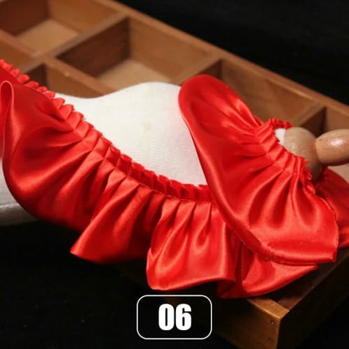 WanMing 10 Meter 5,5 cm Rüschen-Spitzenrandbesatz, glänzendes Satin-Plisseeband, Stoffrandsaum für DIY-Kleider, Blumensträuße, Vorhänge, Polsterarbeiten WanMing 10 Meter 5,5 cm Rüschen-Spitzenrandbesatz, glänzendes Satin-Plisseeband, Stoffrandsaum für DIY-Kleider, Blumensträuße, Vorhänge, Polsterarbeiten von WanMing