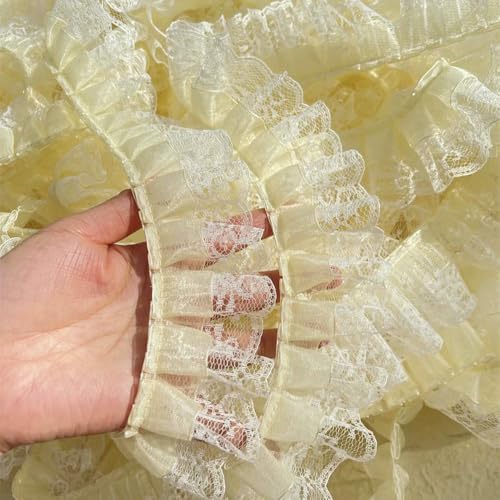 WanMing 10 Yard Plissee Rüschen Spitzenbesatz Pastoralen Stil Spitze Bestickte Schleifen Applikationsband Für DIY Kleid Kleidung Handwerk WanMing 10 Yard Plissee Rüschen Spitzenbesatz Pastoralen Stil Spitze Bestickte Schleifen Applikationsband Für DIY Kleid Kleidung Handwerk von WanMing