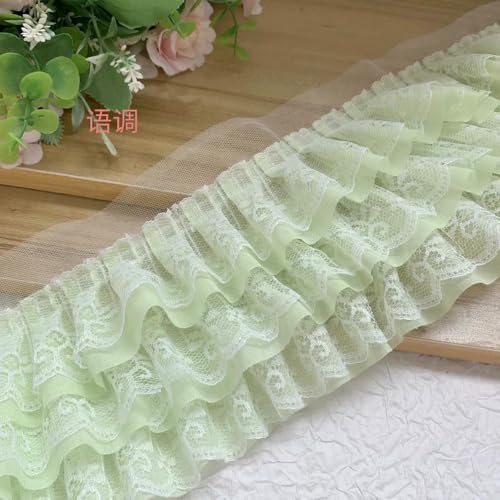 WanMing 10 Yards. Dreilagiger Chiffon-Spitzenbesatz mit Rüschen. DIY-Zubehör für Saumvorhänge und Dekorationen. WanMing 10 Yards. Dreilagiger Chiffon-Spitzenbesatz mit Rüschen. DIY-Zubehör für Saumvorhänge und Dekorationen. von WanMing