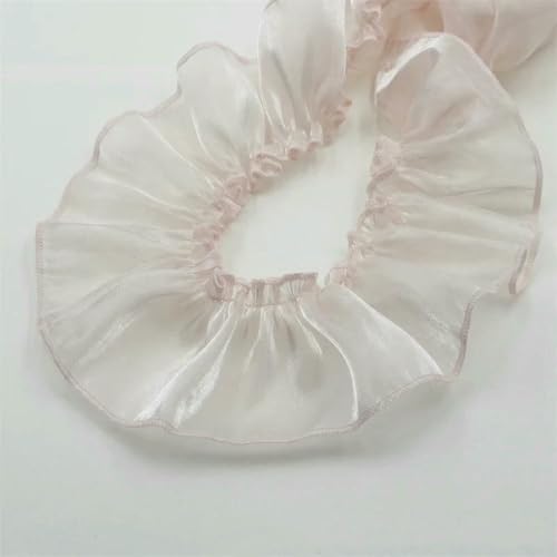 WanMing 10 m mehrfarbiger Perlensatin, Plissierte Lotusblatt-Spitze, Zubehör, Vorhangstoff, künstlerische Schürzenrand-Manschettendekoration, 5–7 cm von WanMing