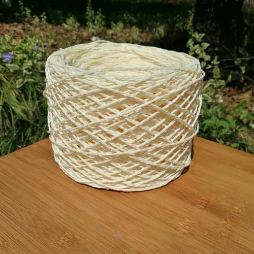 WanMing 150 g natürliches Baumwollbastgarn zum Handhäkeln, Stricken, Sommerhüte, Taschen, DIY-Strohsandalen, Flauschiger Papiergrasfaden, Beige WanMing 150 g natürliches Baumwollbastgarn zum Handhäkeln, Stricken, Sommerhüte, Taschen, DIY-Strohsandalen, Flauschiger Papiergrasfaden, Beige von WanMing