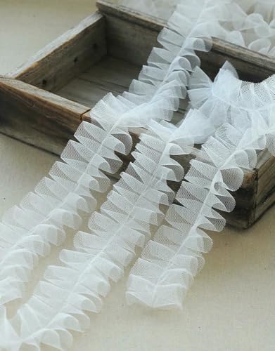 WanMing 20 m, 5 cm breit, einzeilig, plissiert, Spitzenbesatz, Netzgarn, kleine Spitze, handgefertigt, DIY-Rock, Kleidung, Heimdekoration, 5 cm WanMing 20 m, 5 cm breit, einzeilig, plissiert, Spitzenbesatz, Netzgarn, kleine Spitze, handgefertigt, DIY-Rock, Kleidung, Heimdekoration, 5 cm von WanMing