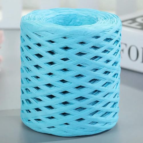 WanMing 200 m natürliches Bast-Strohgarn zum Stricken, Häkeln, Papierfäden, DIY, handgefertigt, Sommer-Sonnenhut, Strandtasche von WanMing