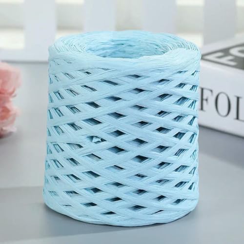 WanMing 200 m natürliches Bast-Strohgarn zum Stricken, Häkeln, Papierfäden, DIY, handgefertigt, Sommer-Sonnenhut, Strandtasche von WanMing