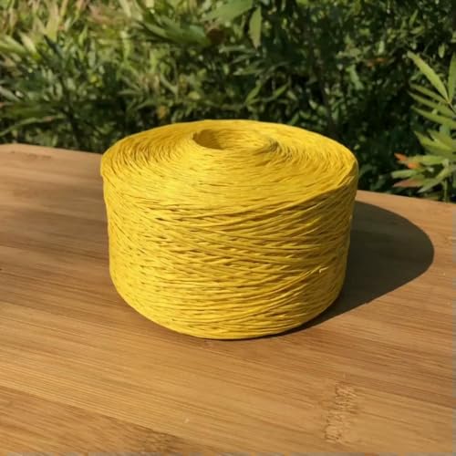 WanMing 250 g/Set dünnes, flaches Bastgarn zum Stricken, Häkeln, für Sommermützen, Taschen, Basteln, DIY, Naturpapierfaden, weich, tragbar, Khaki/Beige von WanMing