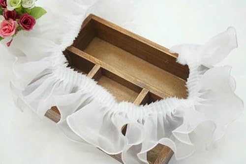 WanMing 31 Yards Plissee Spitzenbesatz Organza Rüschen Rot Lila Weiß Rosa Band Stoff DIY Hochzeit Puppe Rock Nähen Saum Handwerk von WanMing