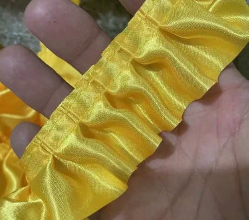 WanMing 33 Yards Rüschen-Plissee-Spitzenbesatz, 4 cm, Satinband, Geraffter Rüschenrand für Applikationen, Näharbeiten, Basteln, Heimdekoration WanMing 33 Yards Rüschen-Plissee-Spitzenbesatz, 4 cm, Satinband, Geraffter Rüschenrand für Applikationen, Näharbeiten, Basteln, Heimdekoration von WanMing