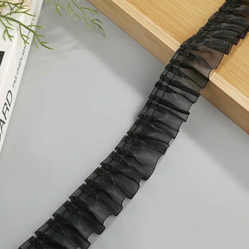 WanMing 40 Yards Weißer Chiffon Gewelltes Garn Rock Spitze Falten Falbala Rüschen Lotusblatt Band Haarschleifen DIY Zubehör Kleid Material WanMing 40 Yards Weißer Chiffon Gewelltes Garn Rock Spitze Falten Falbala Rüschen Lotusblatt Band Haarschleifen DIY Zubehör Kleid Material von WanMing