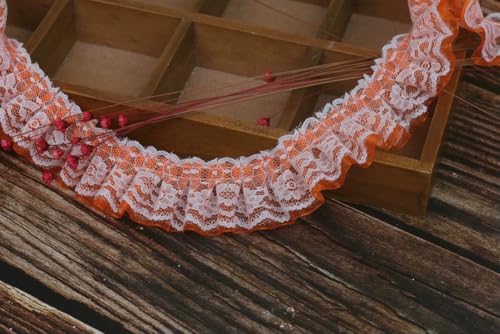 WanMing 44 Yards Plissiertes Organza-Spitzenband, 4 cm breit, Kleidungsstoff, Bestickt, zum Nähen, Basteln, Hochzeitskleid, Party-Dekoration WanMing 44 Yards Plissiertes Organza-Spitzenband, 4 cm breit, Kleidungsstoff, Bestickt, zum Nähen, Basteln, Hochzeitskleid, Party-Dekoration von WanMing