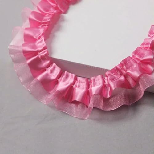 WanMing 44 Yards Satin-Organza-Spitzenrandbesatz, 2-lagiges Organza-Rüschen-Chiffonband für Hochzeitsfeier, Kleidung, Kleid, Nähdekor WanMing 44 Yards Satin-Organza-Spitzenrandbesatz, 2-lagiges Organza-Rüschen-Chiffonband für Hochzeitsfeier, Kleidung, Kleid, Nähdekor von WanMing