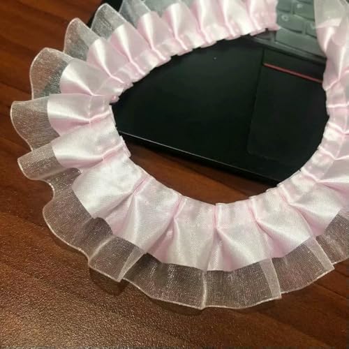 WanMing 44 Yards Satin-Organza-Spitzenrandbesatz, 2-lagiges Organza-Rüschen-Chiffonband für Hochzeitsfeier, Kleidung, Kleid, Nähdekor WanMing 44 Yards Satin-Organza-Spitzenrandbesatz, 2-lagiges Organza-Rüschen-Chiffonband für Hochzeitsfeier, Kleidung, Kleid, Nähdekor von WanMing