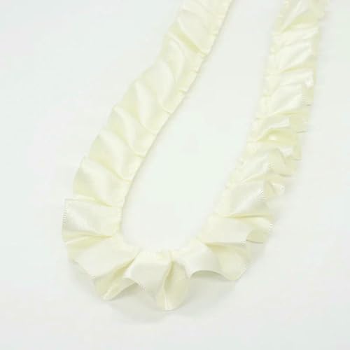 WanMing 5 Yard Farben 2,5 cm breites Spitzenbesatzband, gefaltetes Gurtband, Puppenkleid, Ärmelausschnitt, DIY, handgefertigtes Haarband, Bekleidungszubehör von WanMing